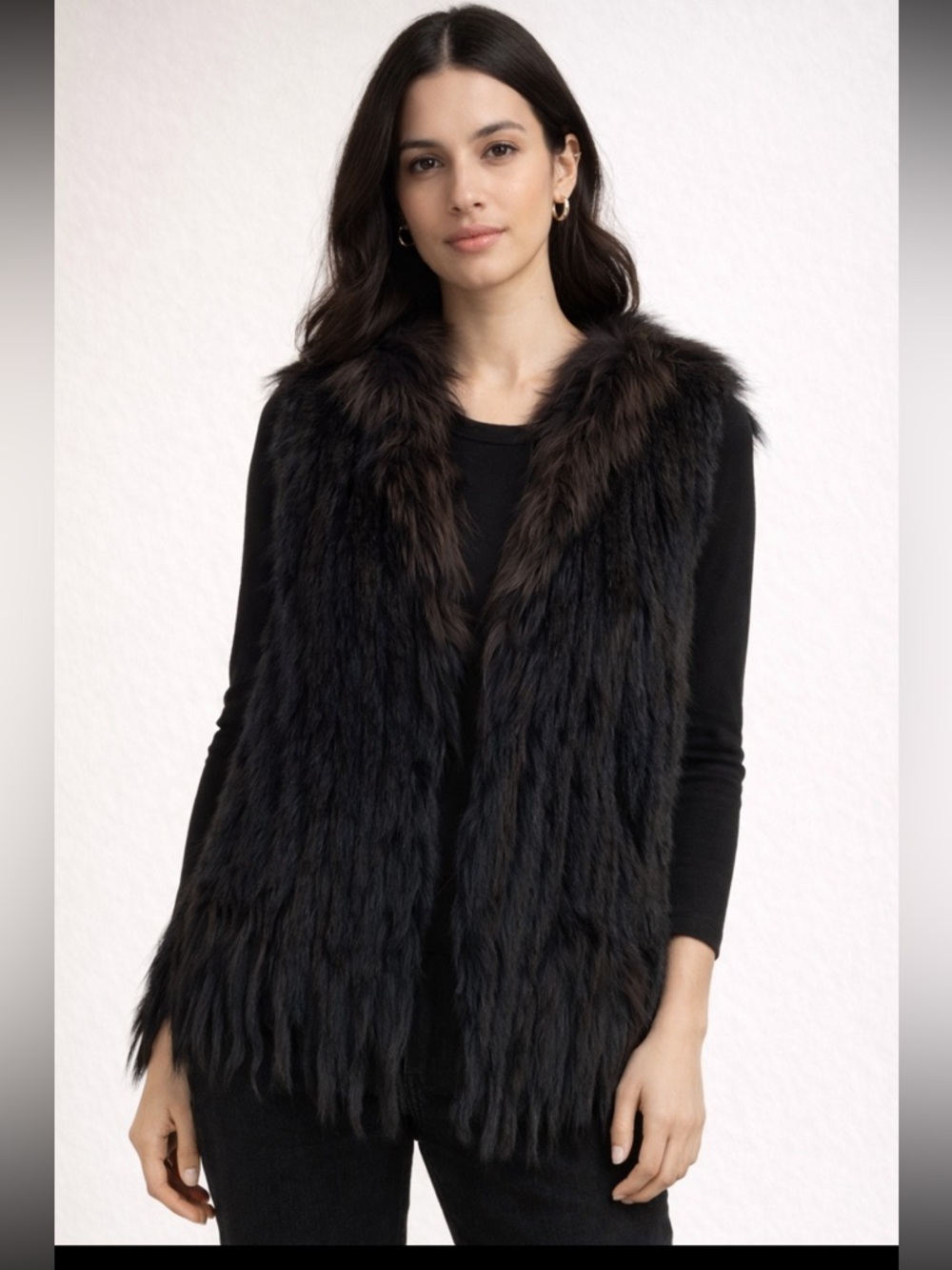 Nwot 100% rabbit fur and 100% raccoon fur vest size small